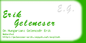erik gelencser business card